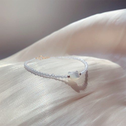 Gold Plated Black Spinel Cat Healing Bracelet