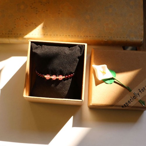 Garnet Strawberry Quartz Calm Bracelet Garnet Strawberry Quartz Calm Bracelet