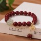 Cinnabar Hetian Jade Four Leaf Clover Bracelet Cinnabar Hetian Jade Four Leaf Clover Bracelet