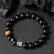 999 Silver Black Obsidian Tiger Eye Om Mani Padme Hum Bracelet 999 Silver Black Obsidian Tiger Eye Om Mani Padme Hum Bracelet