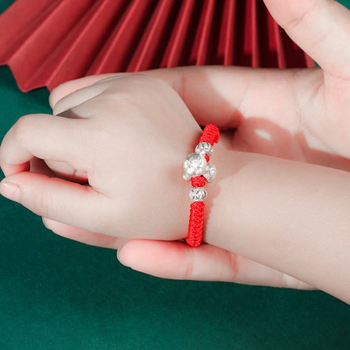999 Sterling Silver Chinese Zodiac Kids Bracelet