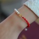 14K Gold Plated Pearl Luck Red String Bracelet 14K Gold Plated Pearl Luck Red String Bracelet