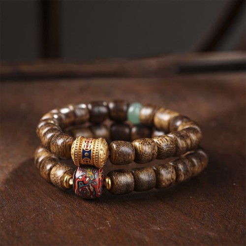 Agarwood Copper Coin Auspicious Cloud Calm Bracelet Agarwood Copper Coin Auspicious Cloud Calm Bracelet