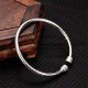 Heart Sutra Engraved Luck White Copper Bracelet