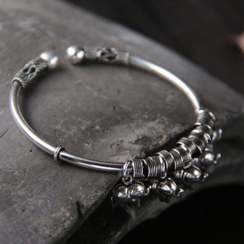 925 Sterling Silver Elephant Strength Bracelet