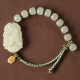Sterling Silver Hetian Jade Happiness Bracelet