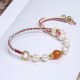 14K Gold Plated Pearl Crystal Shell Charm Bracelet 14K Gold Plated Pearl Crystal Shell Charm Bracelet