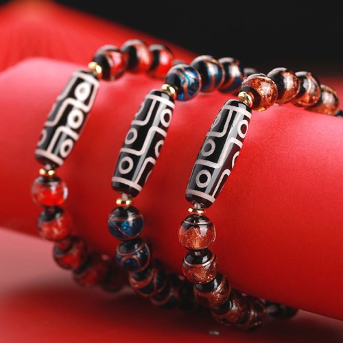 Tibetan Nine-Eye Dzi Bead Wealth Bracelet Tibetan Nine-Eye Dzi Bead Wealth Bracelet