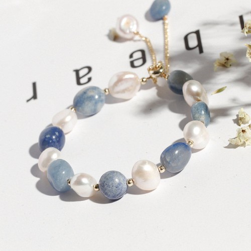 Blue Aventurine Crystal Pearl Healing Bracelet Blue Aventurine Crystal Pearl Healing Bracelet