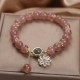 Strawberry Quartz Daisy Flower Charm Healing Bracelet Strawberry Quartz Daisy Flower Charm Healing Bracelet