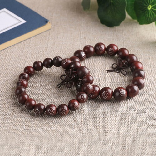 Red Sandalwood Om Mani Padme Hum Protection Bracelet Red Sandalwood Om Mani Padme Hum Protection Bracelet