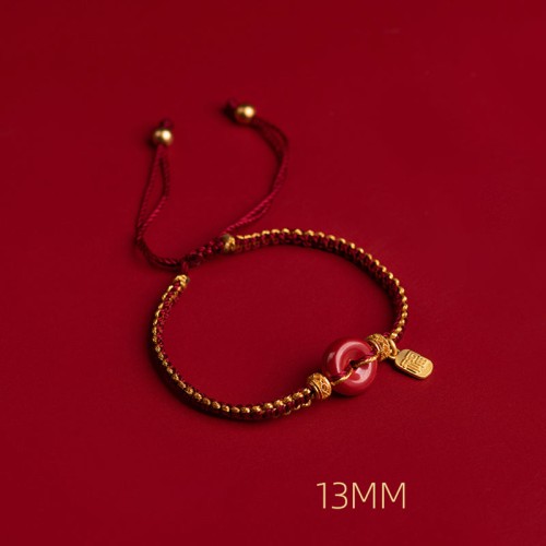 Cinnabar Fu Character Blessing Braided Bracelet Cinnabar Fu Character Blessing Braided Bracelet