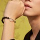 925 Sterling Silver Black Obsidian Agate Strength Bracelet 925 Sterling Silver Black Obsidian Agate Strength Bracelet