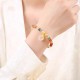 14K Gold Plated Golden Silk Jade Peace Buckle Bracelet 14K Gold Plated Golden Silk Jade Peace Buckle Bracelet