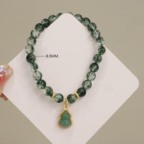 Green Phantom Confidence Gourd Buddha Charm Bracelet