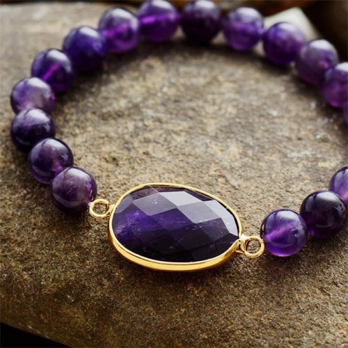 Amethyst Crystal Balance Marquise Bracelet Amethyst Crystal Balance Marquise Bracelet