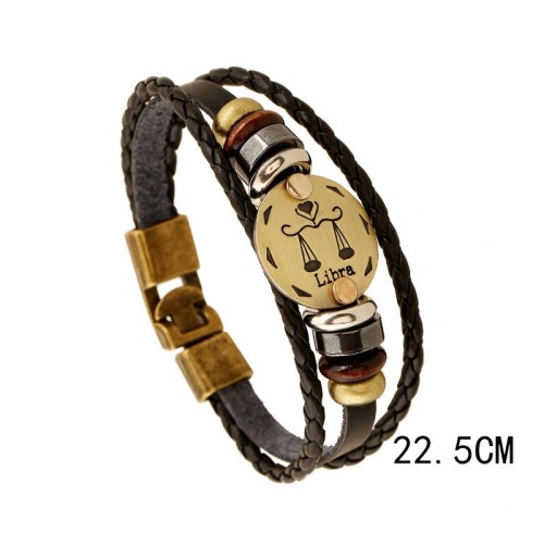 12 Constellations Hematite Leather Bracelet 12 Constellations Hematite Leather Bracelet