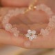 Gold-Plated Pink Crystal Flower Love Bracelet Gold-Plated Pink Crystal Flower Love Bracelet