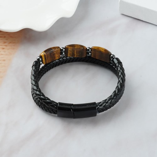 Tiger Eye Protection Willpower Leather Bracelet Tiger Eye Protection Willpower Leather Bracelet