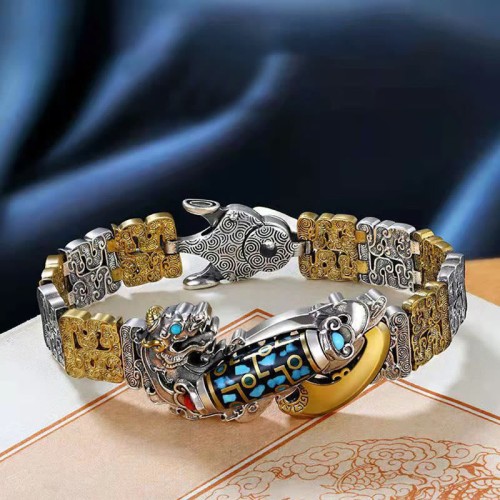 Tibetan Nine-Eye Dzi PiXiu Turquoise Wealth Bracelet Tibetan Nine-Eye Dzi PiXiu Turquoise Wealth Bracelet