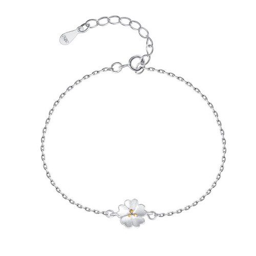 925 Silver Cherry Blossom Blessing Chain Bracelet 925 Silver Cherry Blossom Blessing Chain Bracelet