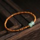 Olive Pit Green Aventurine Bamboo Luck Bracelet