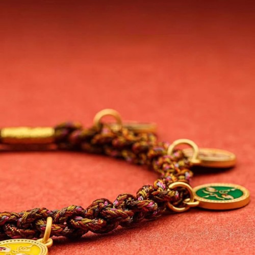 Tibetan Five God of Wealth Thangka Luck Bracelet Tibetan Five God of Wealth Thangka Luck Bracelet