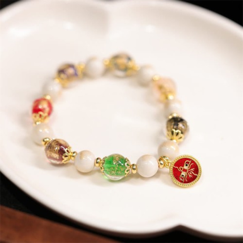 Tibetan Five Gods of Wealth Liuli Glass Bracelet Tibetan Five Gods of Wealth Liuli Glass Bracelet
