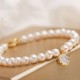 14K Gold Plated Pearl Crystal Shell Charm Bracelet 14K Gold Plated Pearl Crystal Shell Charm Bracelet