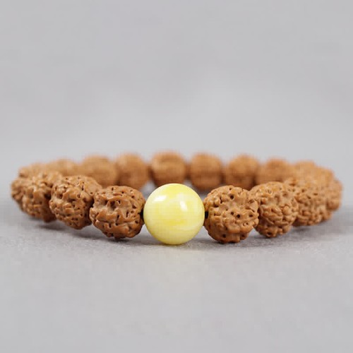 Tibet Rudraksha Bodhi Seed Dzi Amber Wealth Bracelet Tibet Rudraksha Bodhi Seed Dzi Amber Wealth Bracelet