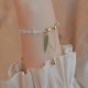 14K Gold Plated Hetian Jade Bamboo Leaf Luck Bracelet 14K Gold Plated Hetian Jade Bamboo Leaf Luck Bracelet
