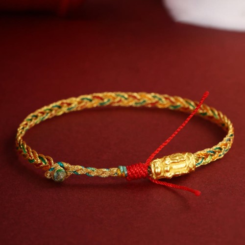 Year of the Dragon Colorful Carved Success Braided Bracelet