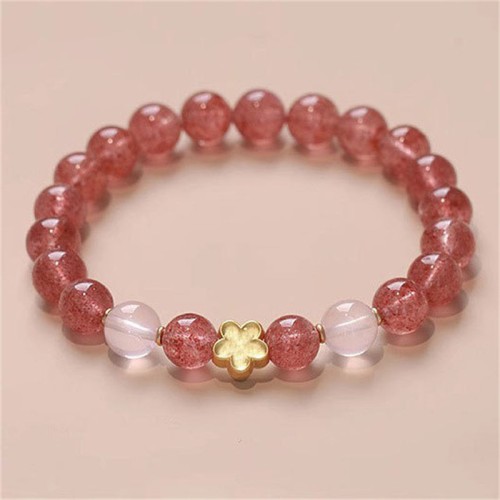 Strawberry Quartz Peach Blossom PiXiu Fortune Healing Bracelet Strawberry Quartz Peach Blossom PiXiu Fortune Healing Bracelet