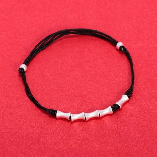 925 Silver Bamboo Design Protection Luck Braided Bracelet 925 Silver Bamboo Design Protection Luck Braided Bracelet