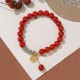 Cinnabar Fu Character Jade Calm Bracelet