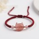 Silver Sheen Obsidian Strawberry Quartz Cat Bracelet Silver Sheen Obsidian Strawberry Quartz Cat Bracelet