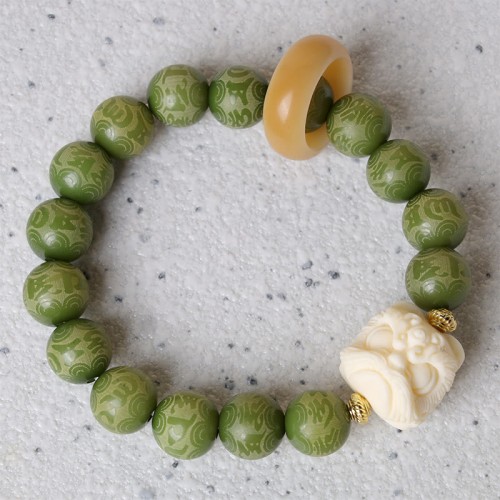 Bodhi Seed Ivory Fruit Dancing Lion Peace Bracelet Bodhi Seed Ivory Fruit Dancing Lion Peace Bracelet