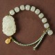 Sterling Silver Hetian Jade Happiness Bracelet