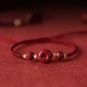 Handmade Lotus Cinnabar Blessing Braid Bracelet