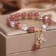 Natural Strawberry Quartz Butterfly Charm Bracelet Natural Strawberry Quartz Butterfly Charm Bracelet