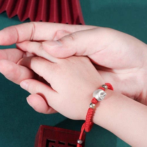 999 Sterling Silver Red Rope Kids Luck Bracelet 999 Sterling Silver Red Rope Kids Luck Bracelet
