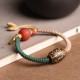 Handmade Tibetan Nine-Eye Dzi Bead Wealth Rope Bracelet Handmade Tibetan Nine-Eye Dzi Bead Wealth Rope Bracelet