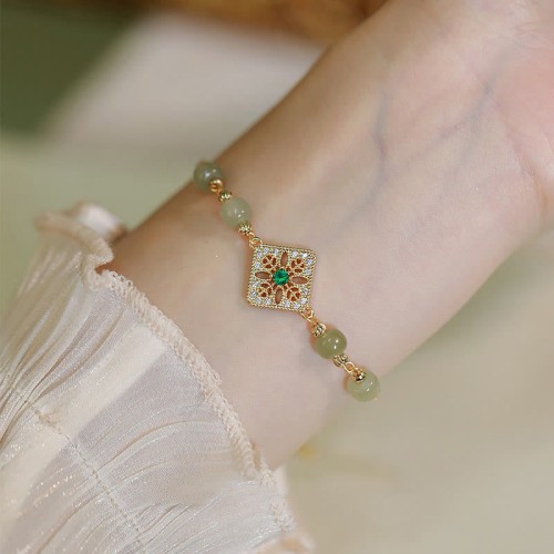 Hetian Jade Bead Luck Chain Bracelet Hetian Jade Bead Luck Chain Bracelet