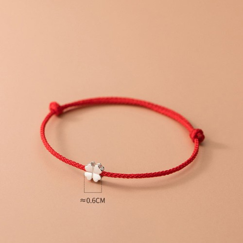 925 Silver Four Leaf Clover Red Rope Bracelet 925 Silver Four Leaf Clover Red Rope Bracelet