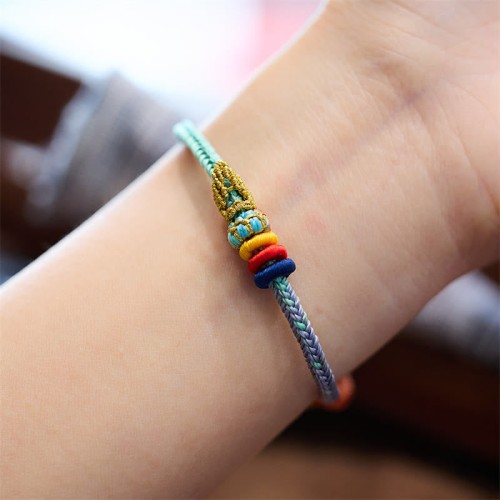 Colorful Rope Eight-Thread Peace Knot Bracelet