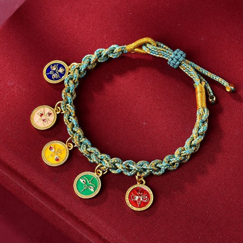 Handmade Tibetan Five God of Wealth Luck Bracelet