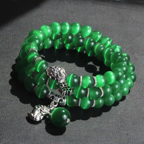 Cat Eye PiXiu Support Triple Wrap Bracelet