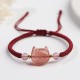 Silver Sheen Obsidian Strawberry Quartz Cat Bracelet Silver Sheen Obsidian Strawberry Quartz Cat Bracelet