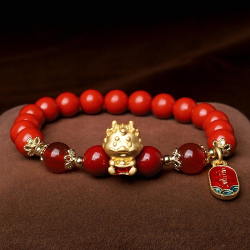 Year of the Dragon Cinnabar Ingot Protection Bracelet Year of the Dragon Cinnabar Ingot Protection Bracelet