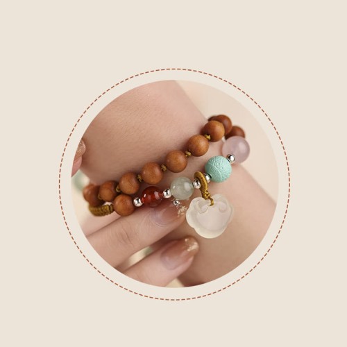 Chalcedony Peace Buckle Soothing Double Wrap Bracelet